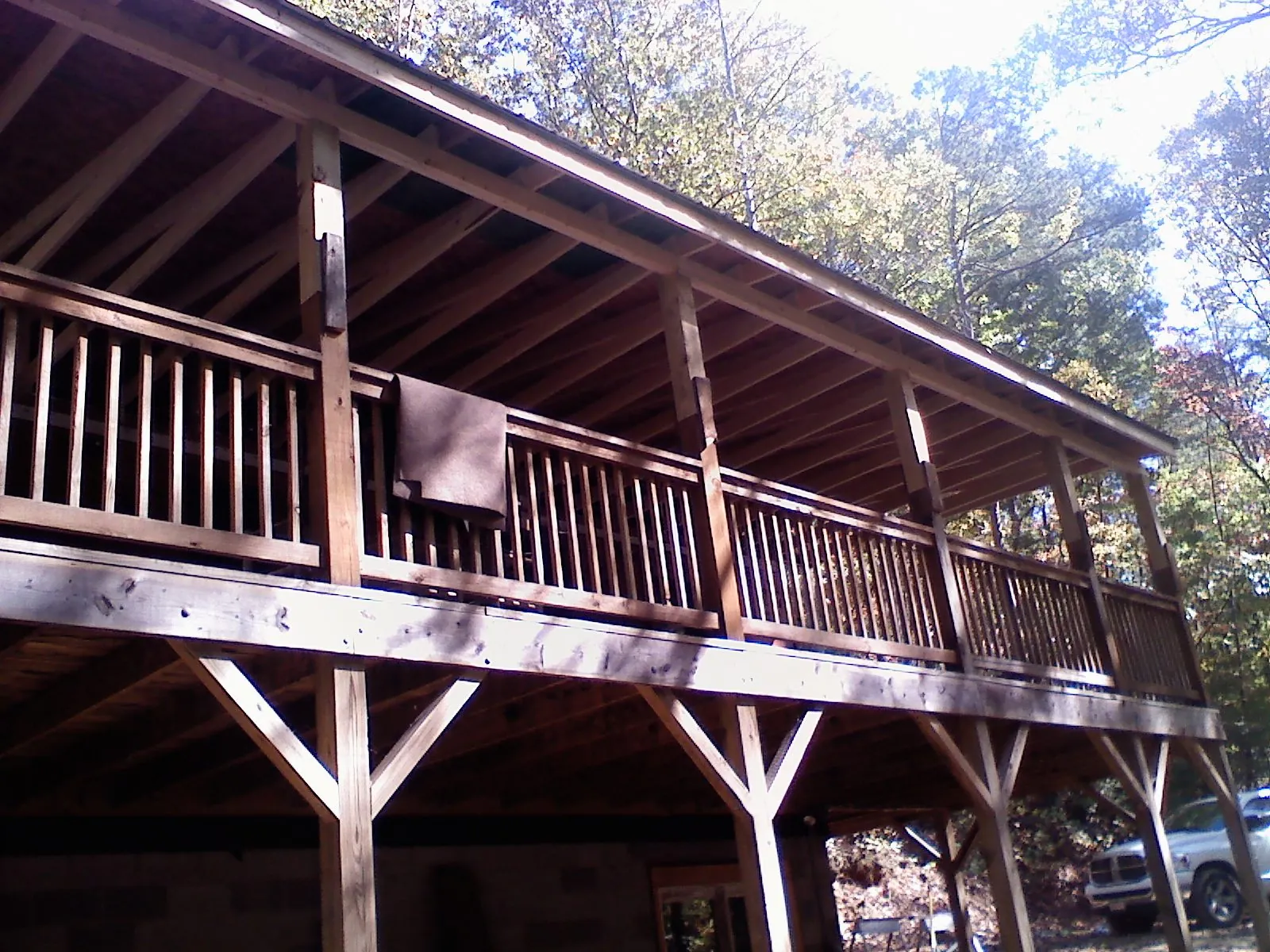 Timber framing under a new elevated porch and deck — Roof Leak Repair in Asotin by Roofing Brothers